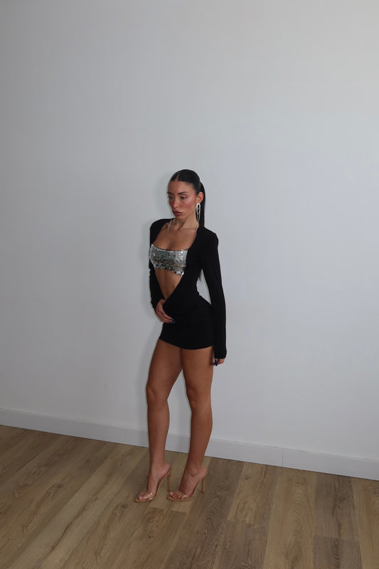 MiniDress JULIET nero/argento