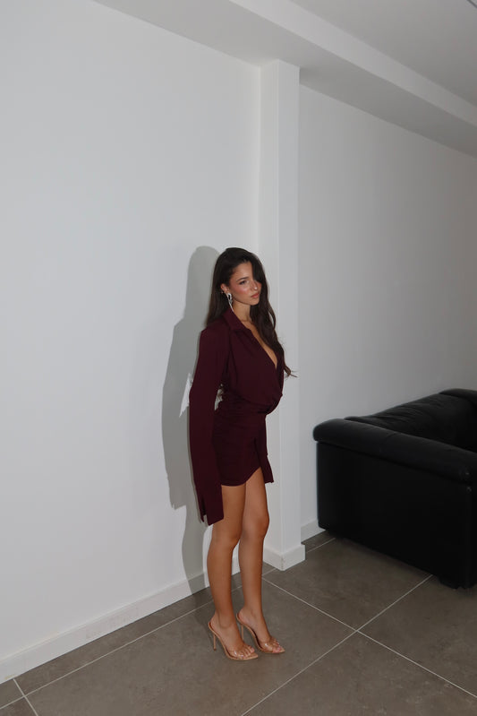 MiniDress DRAPERY burgundy