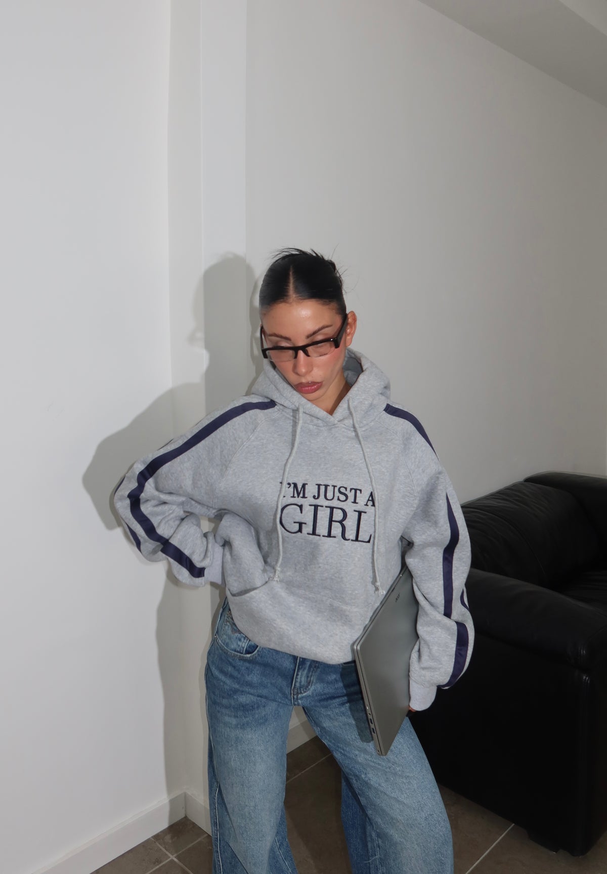 Felpa GIRL grigio