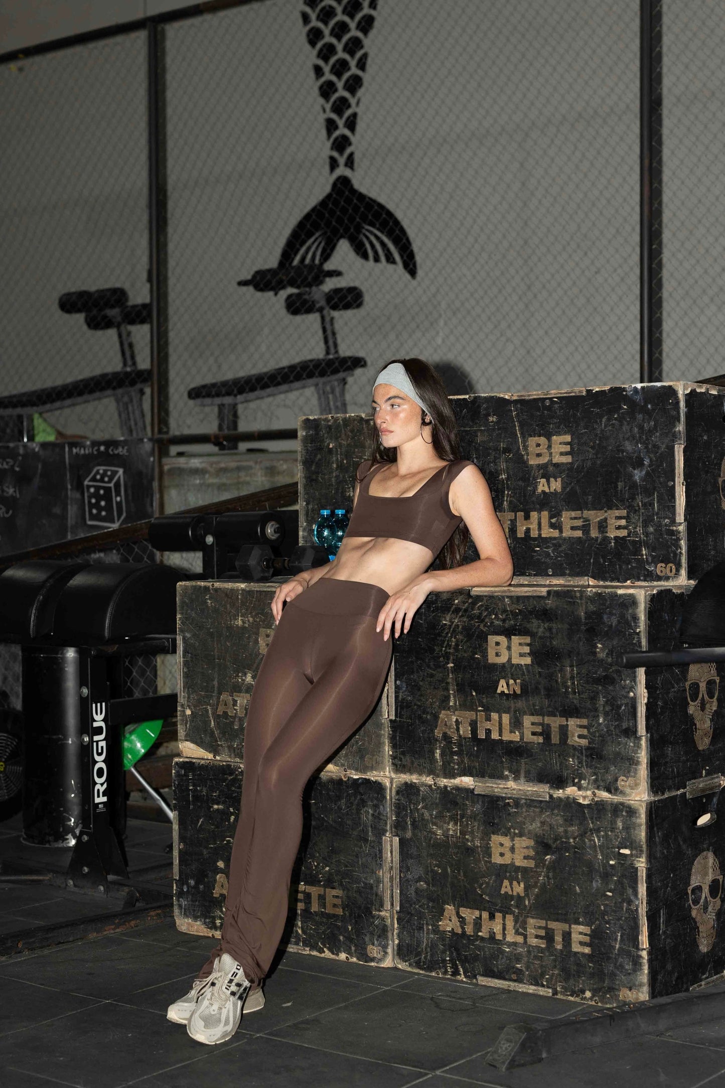 LEGGINGS ZAMPA SCULPT MARRONE