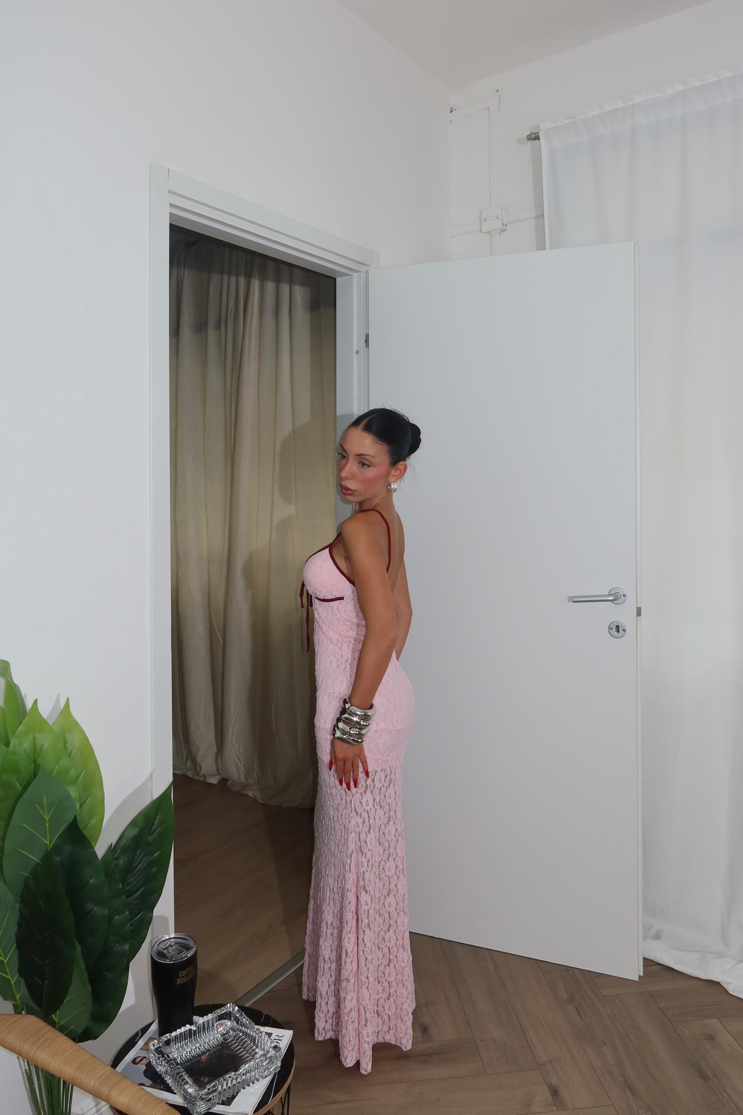 LongDress COSTA RICA BORDATO rosa