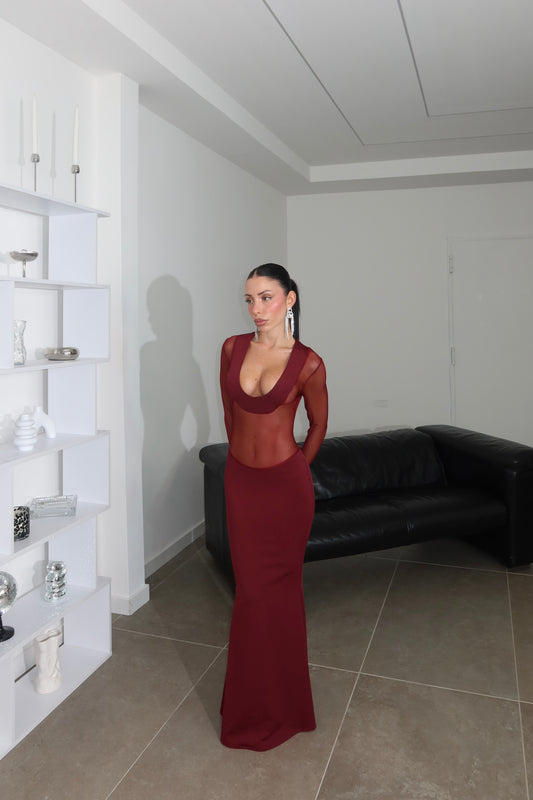 LongDress OVEREXPOSED bordeaux