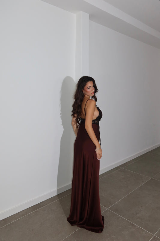 SPEED chocolate long dress