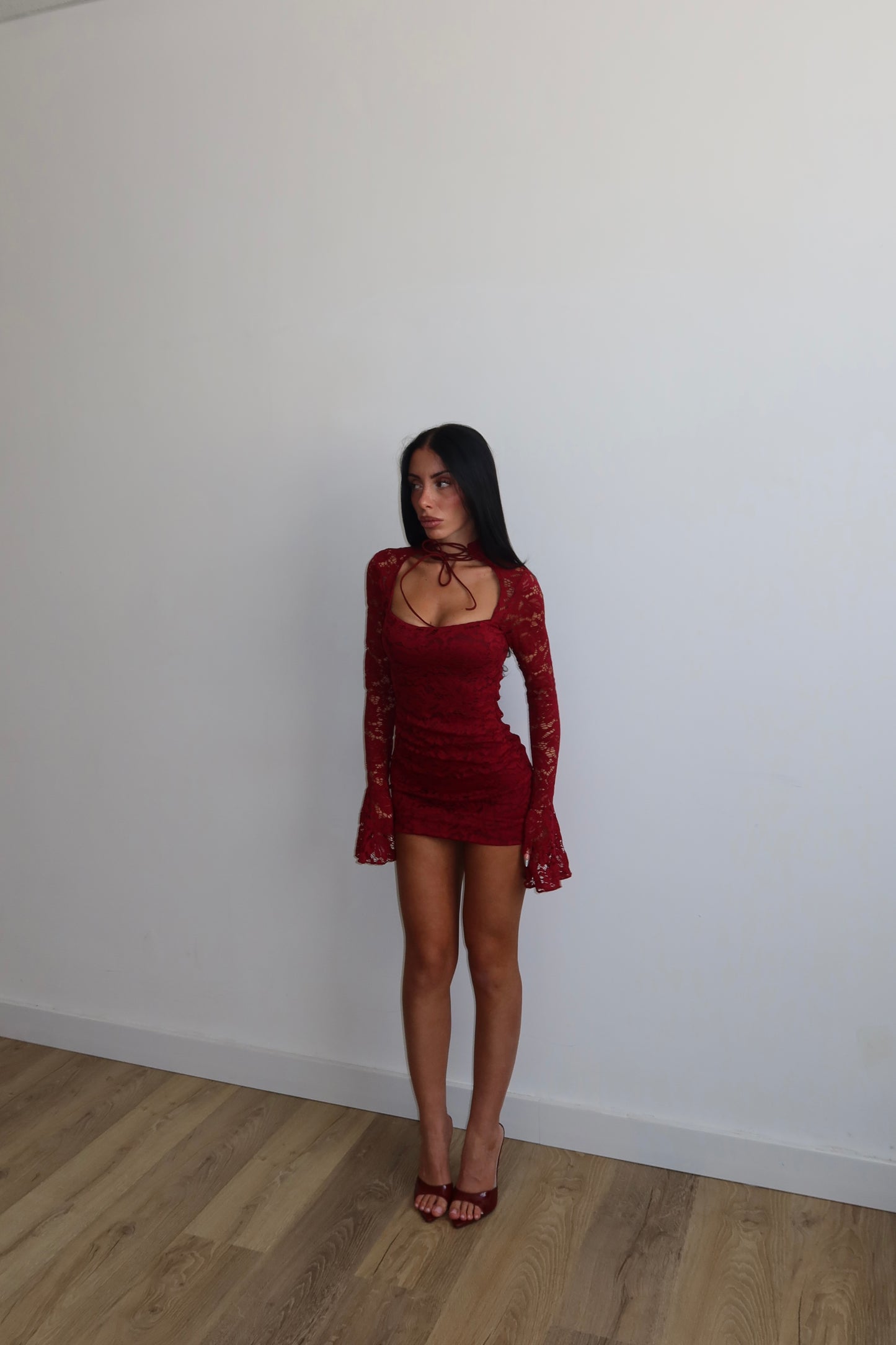 MiniDress ALL LACES bordeaux