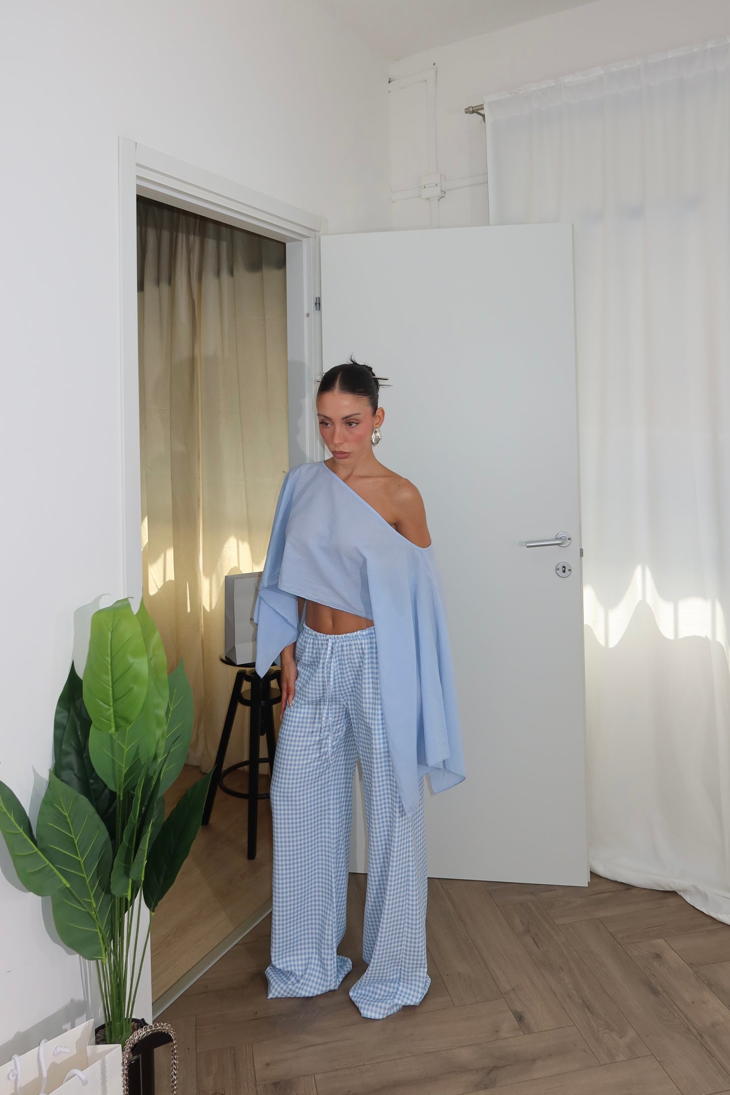 Pants QUADRI azzurro