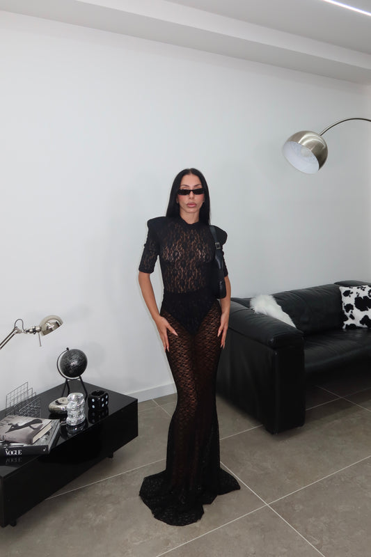 Body TOTALMENTE IN PIZZO nero