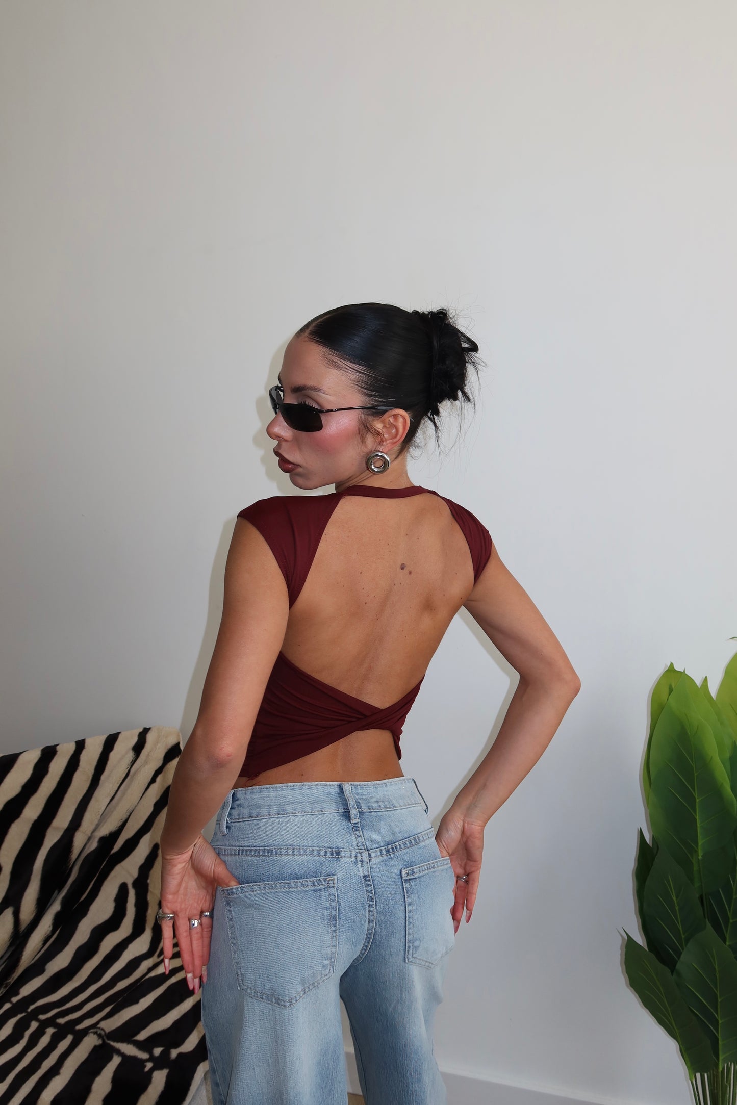 Maglia OPEN BACK bordeaux