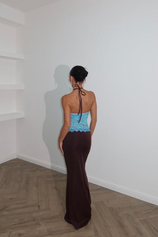 LongDress STICK chocolate/light blue