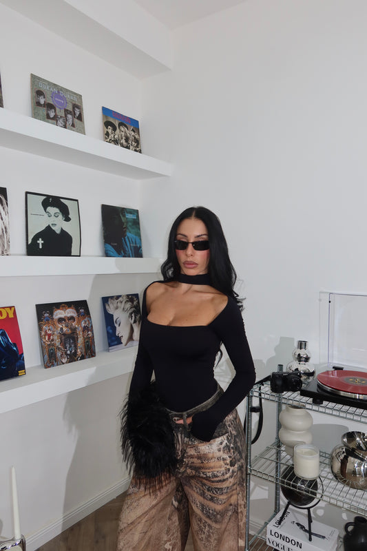 Black CHOCKER bodysuit