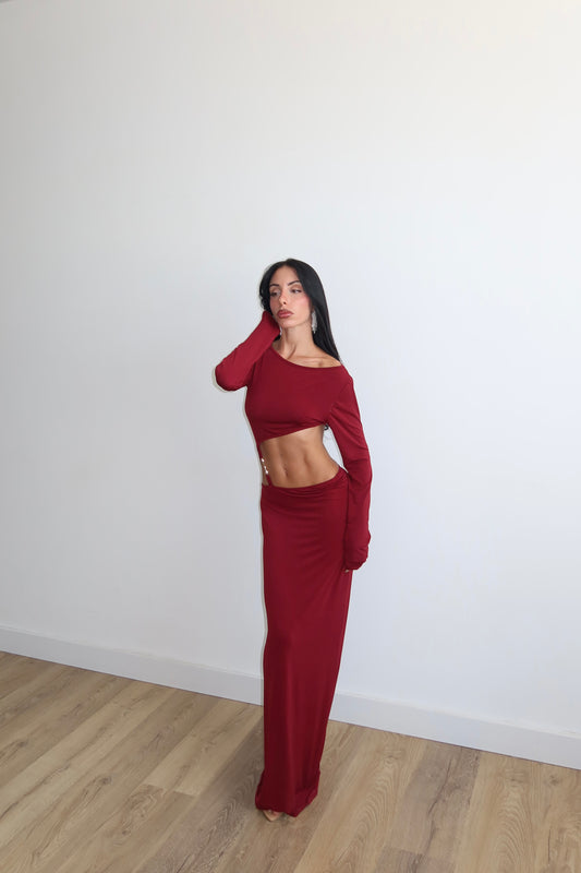 LongDress METAL Bordeaux