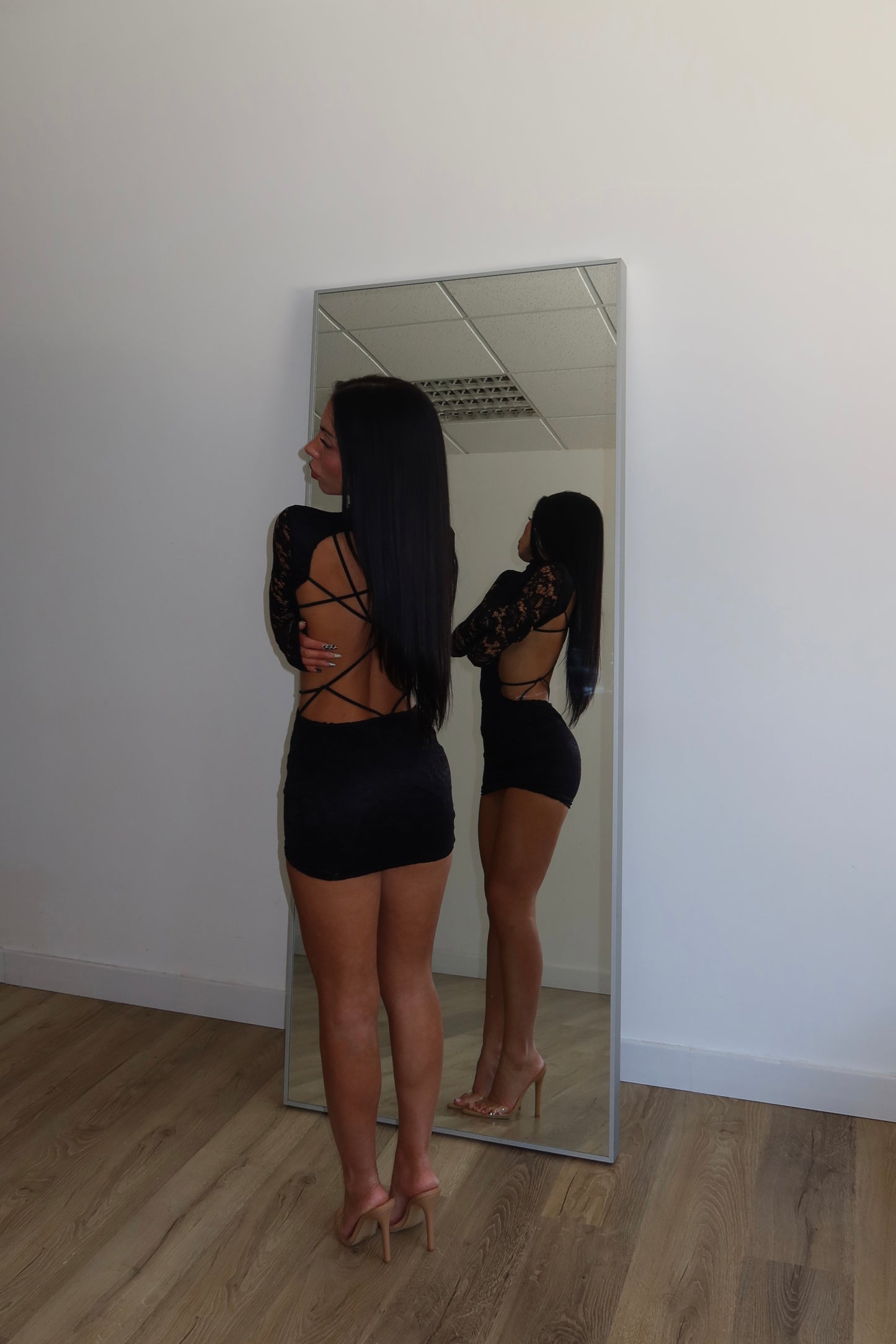 MiniDress INTRECCIO IN PIZZO nero