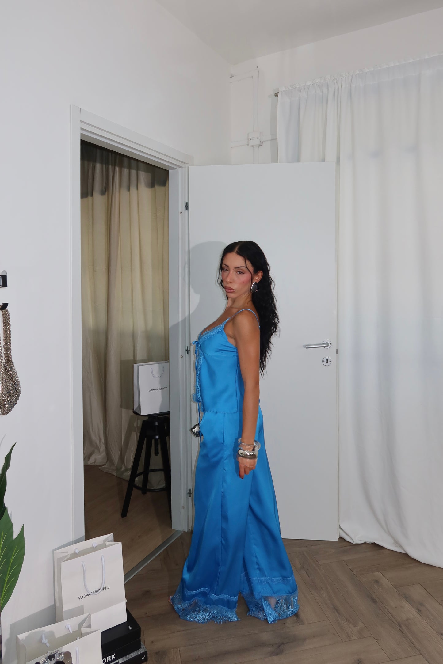 Cordset LOVER IN PIZZO azzurro
