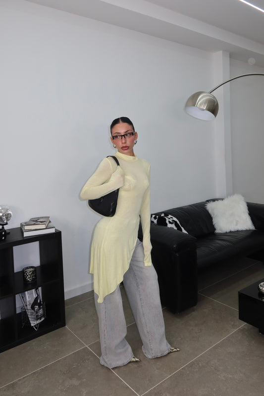 Maglia ASIMMETRICA VELATA gialla