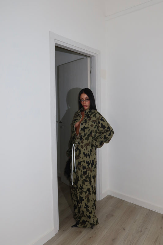 NINA military green corduroy set