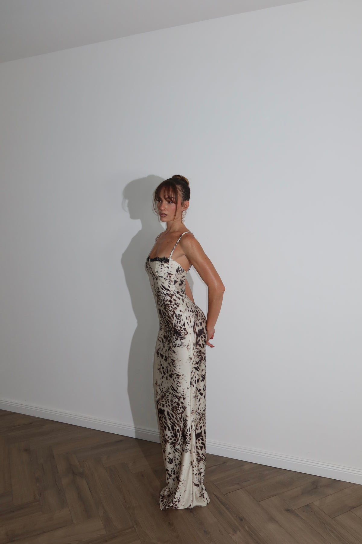 LongDress ACQUAMARINE animalier choco/bianco