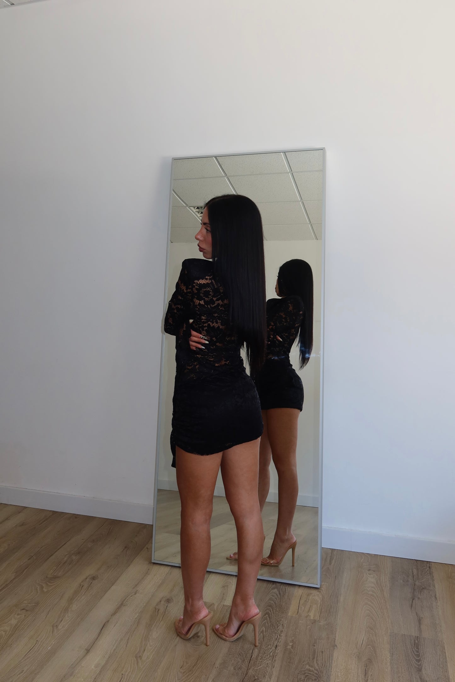 MiniDress LACE SHIRT nero
