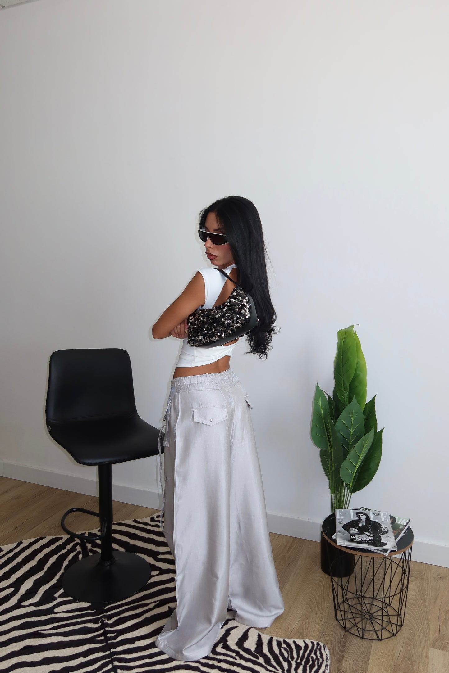Pants SATIN grigio