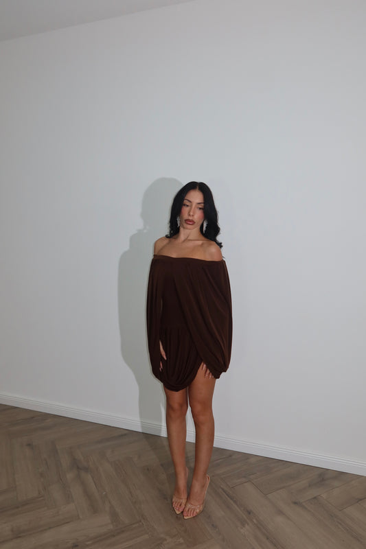 BAT chocolate minidress