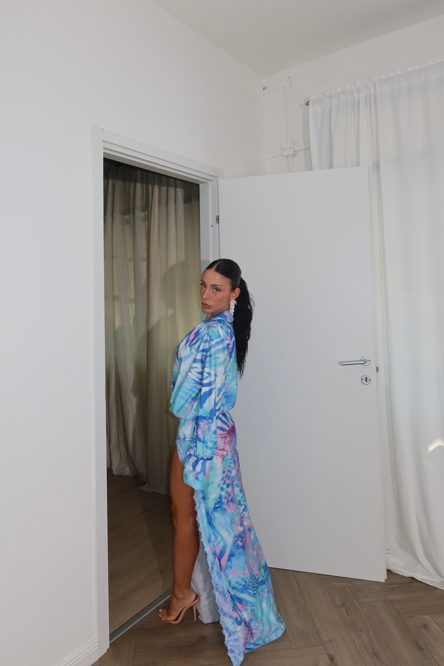 LongDress VICTORIA zebrato azzurro