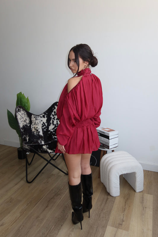 MiniDress ELEGANZA bordeuax