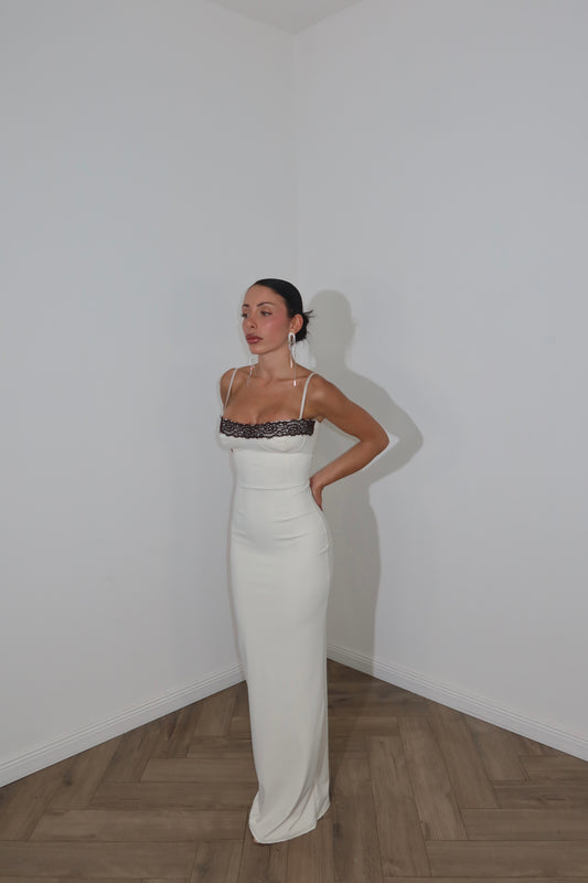 Longdress CHARME bianco/nero