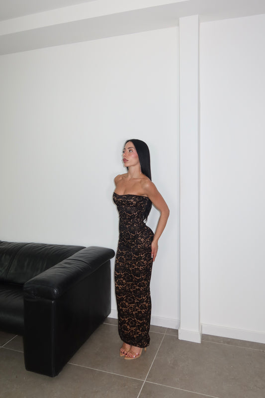 LongDress SERENA nero/beige