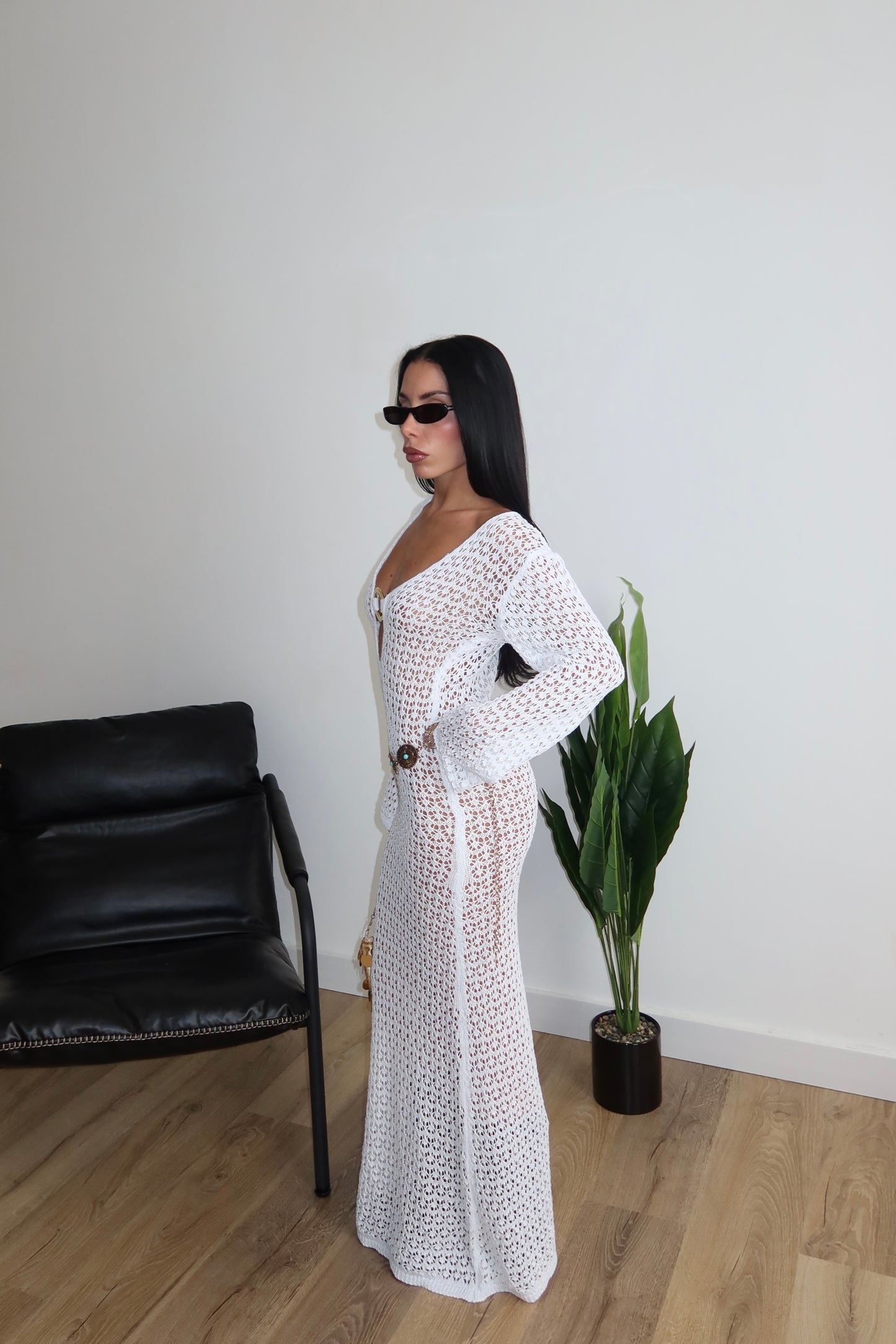 Long Dress CIRCLE bianco