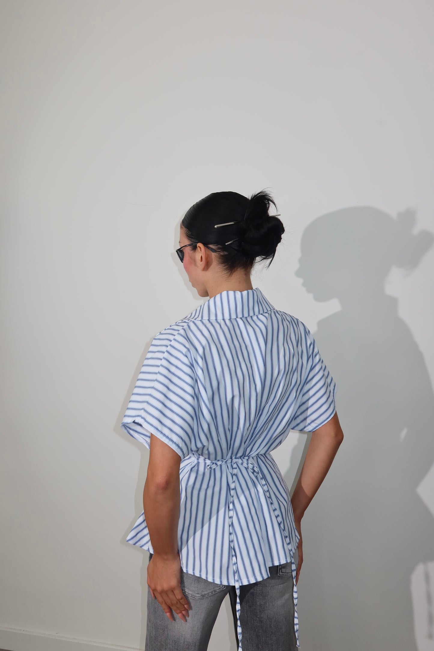 Camicia A RIGHE bianca/blu