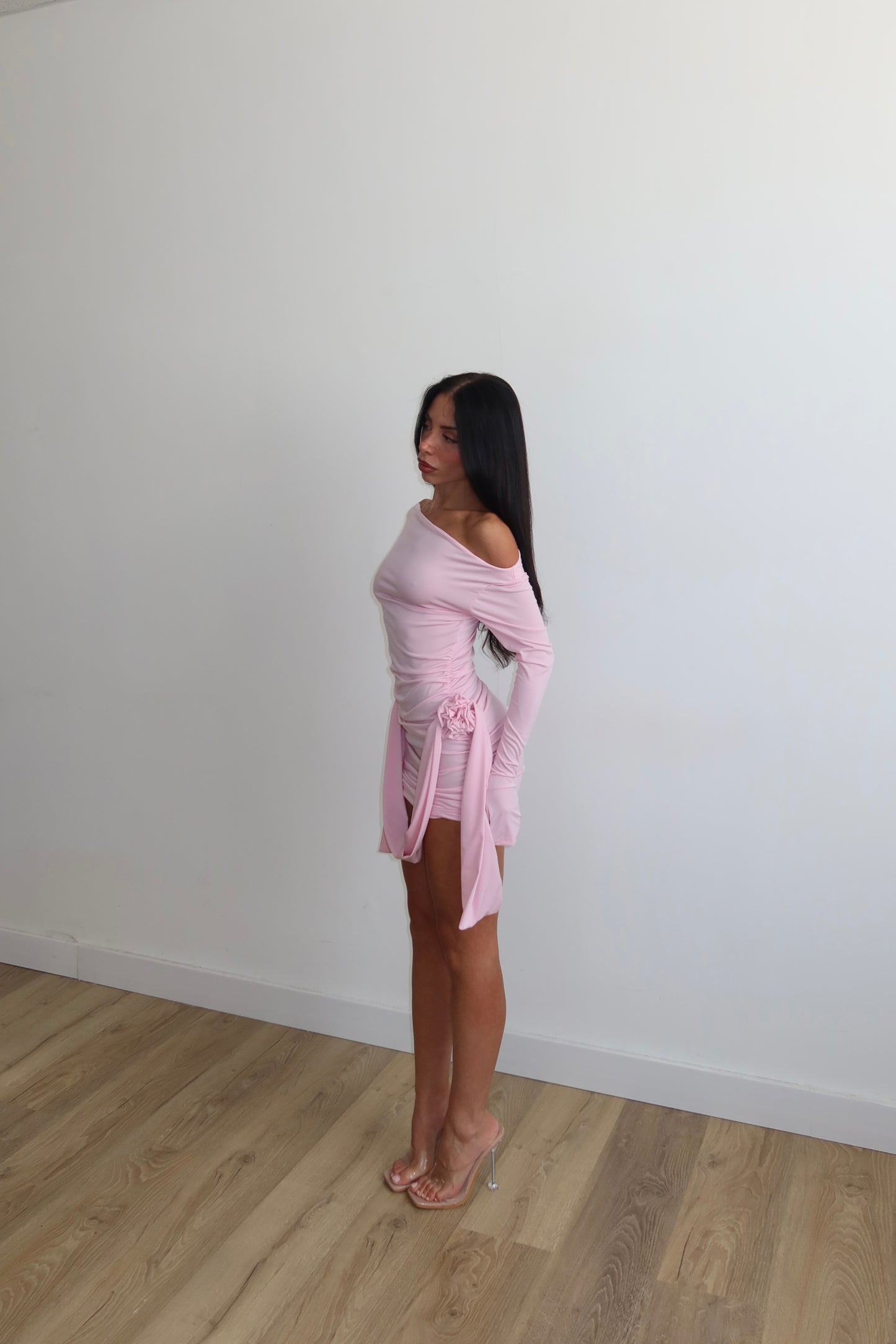 Dress LATERAL ROSES rosa
