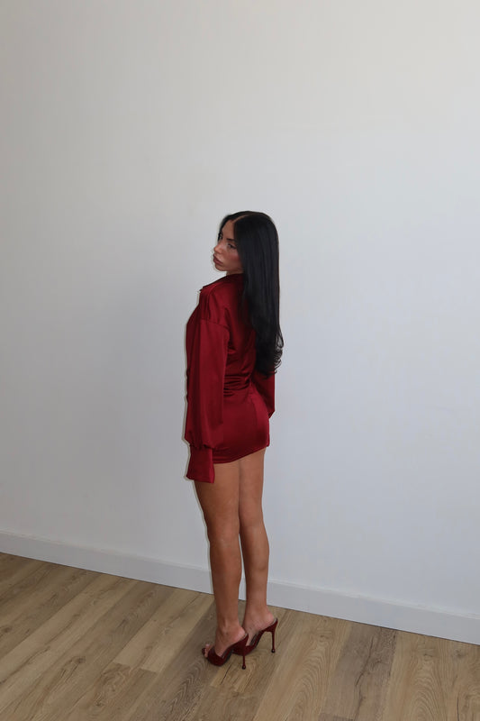 MiniDress DRAPERY bordeaux