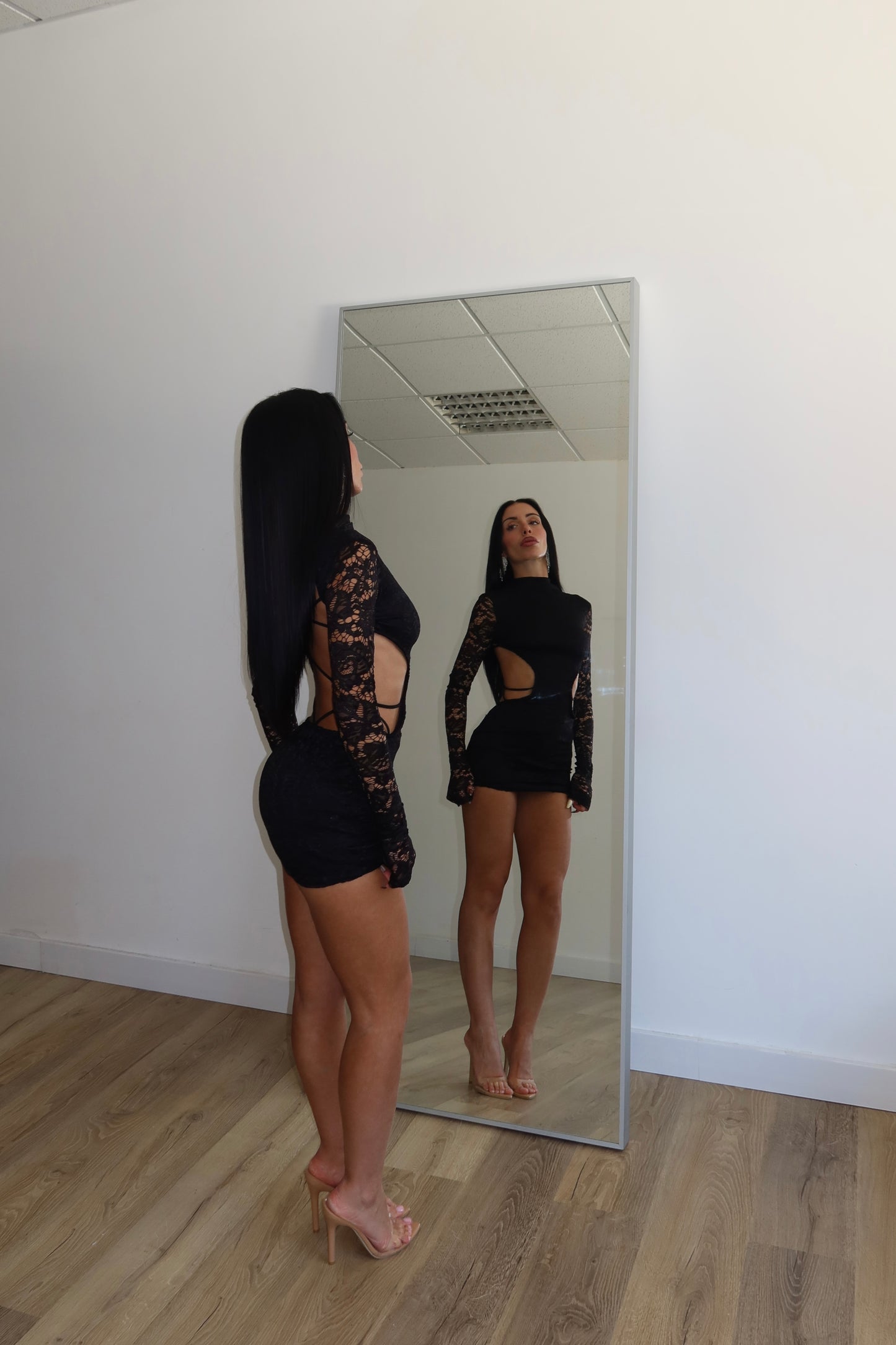 MiniDress INTRECCIO IN PIZZO nero