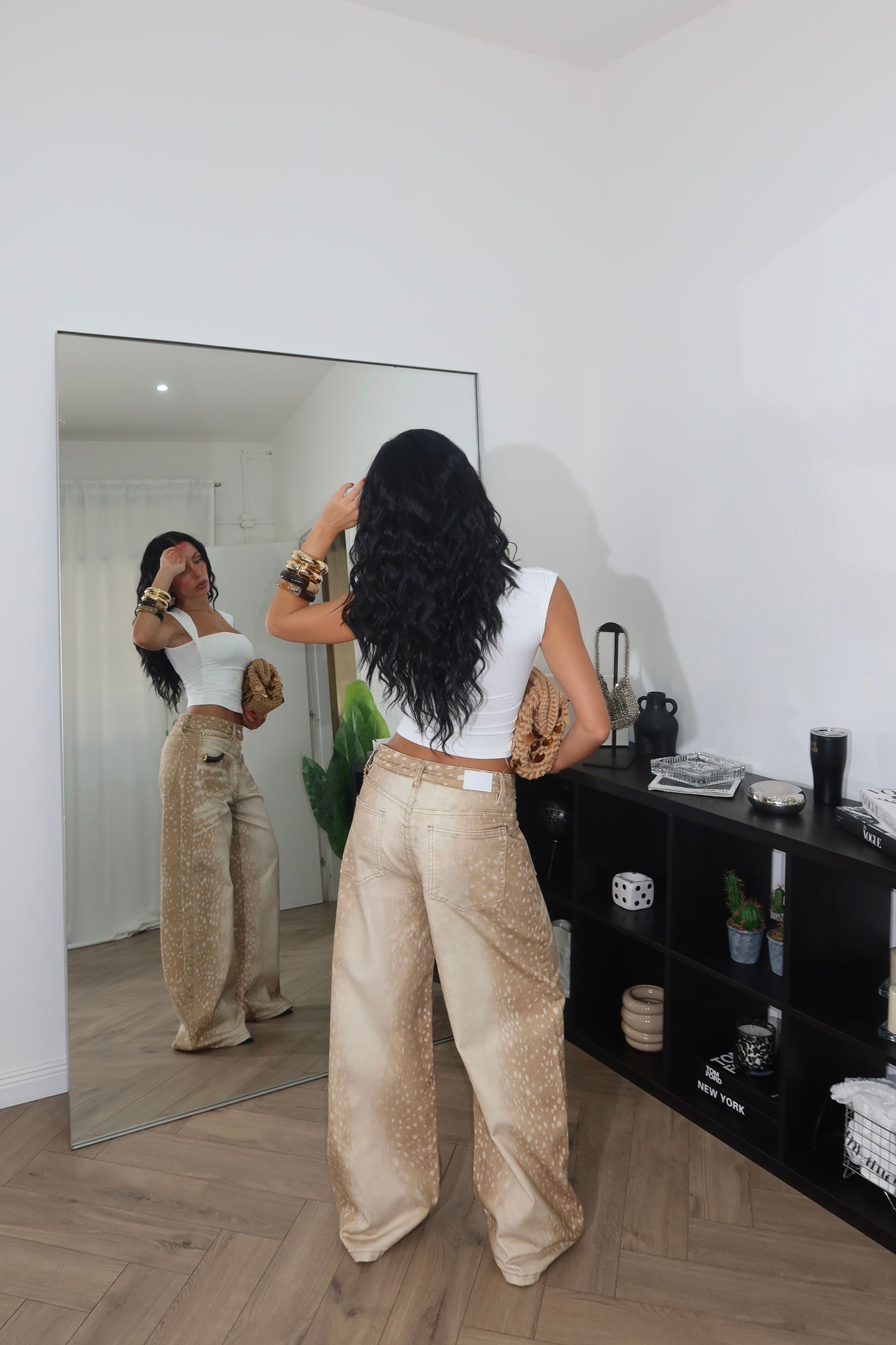 Jeans BEIGE POIS