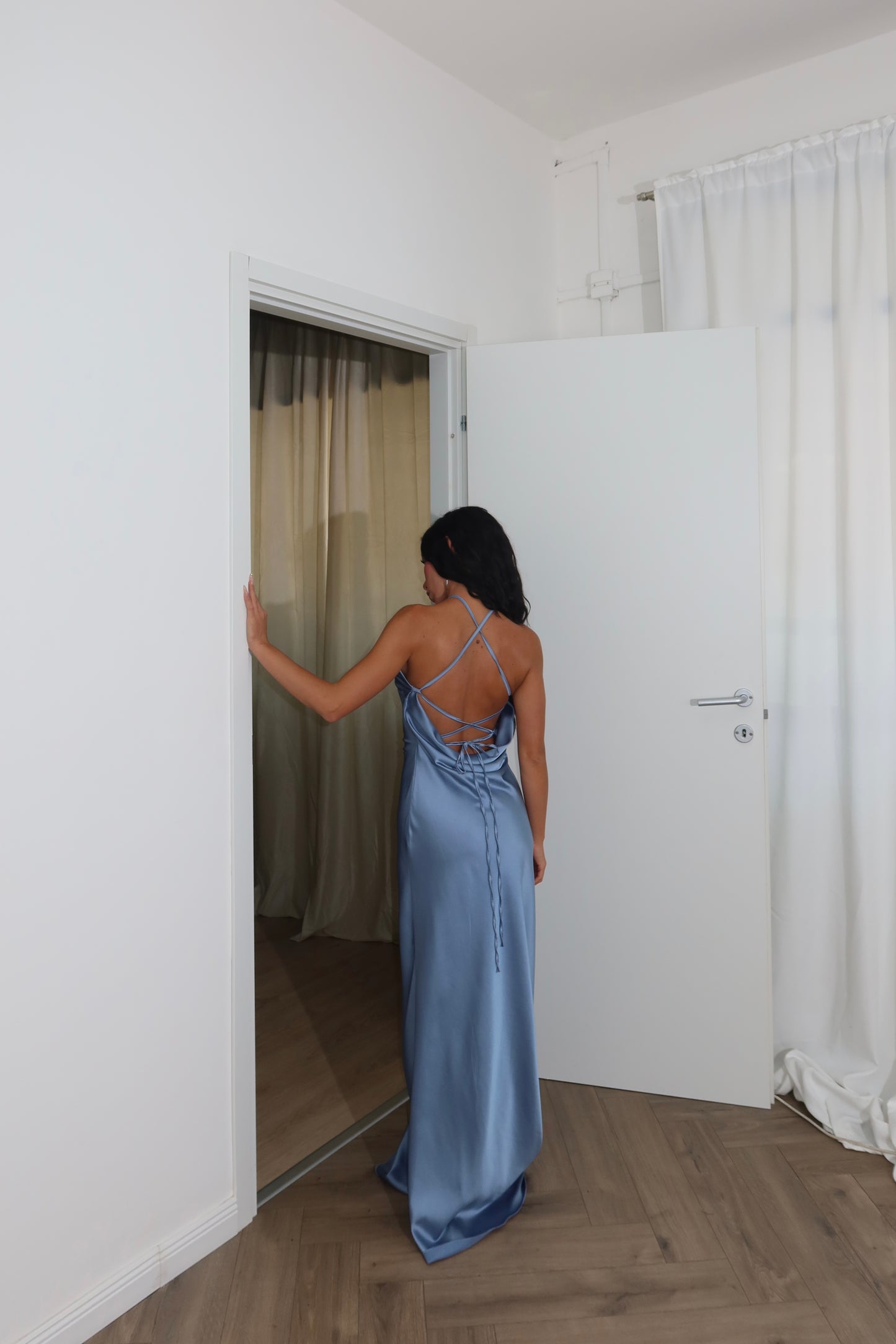LongDress DIVINITÀ RASO azzurro