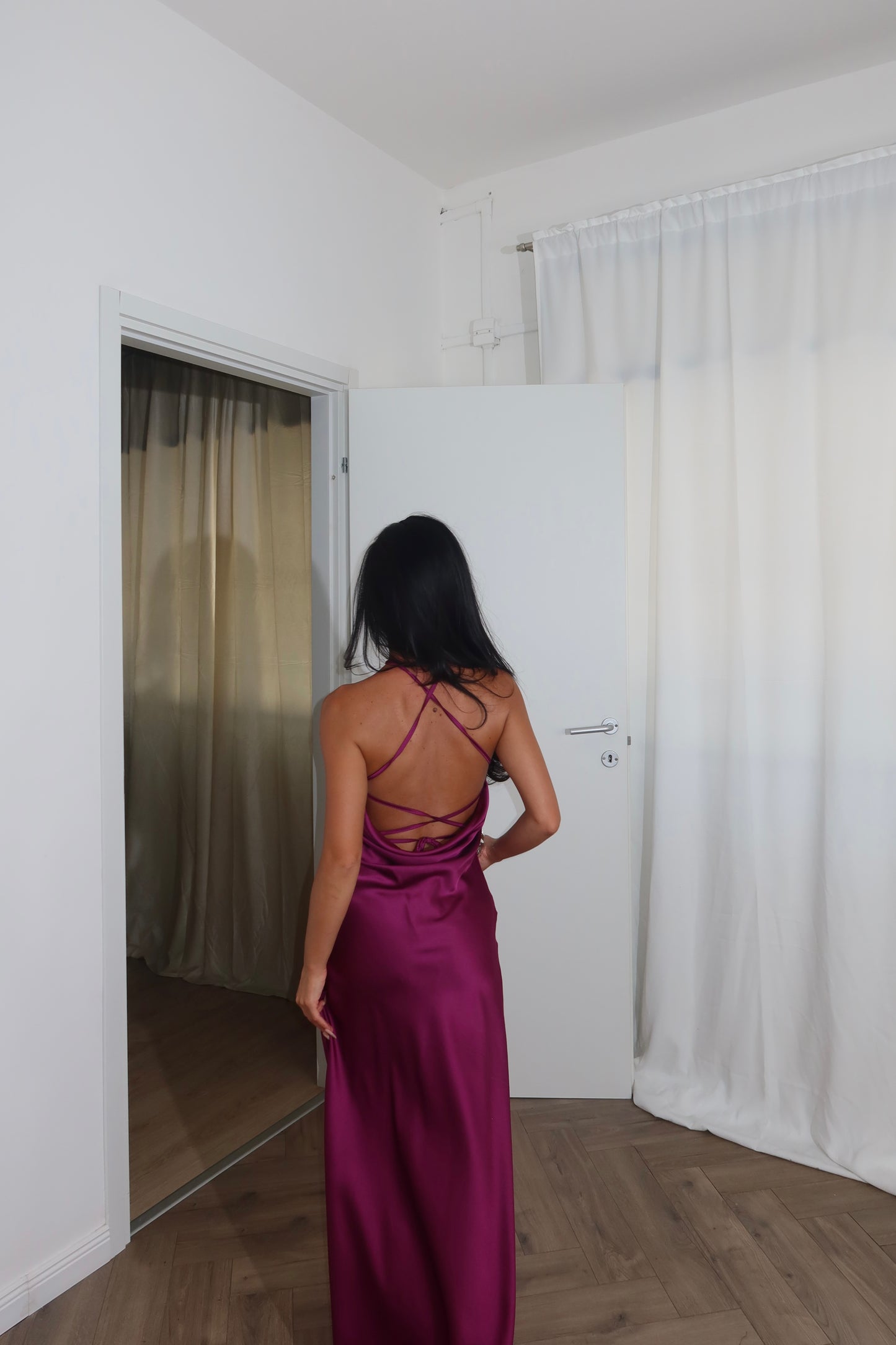 LongDress DIVINITÀ RASO magenta