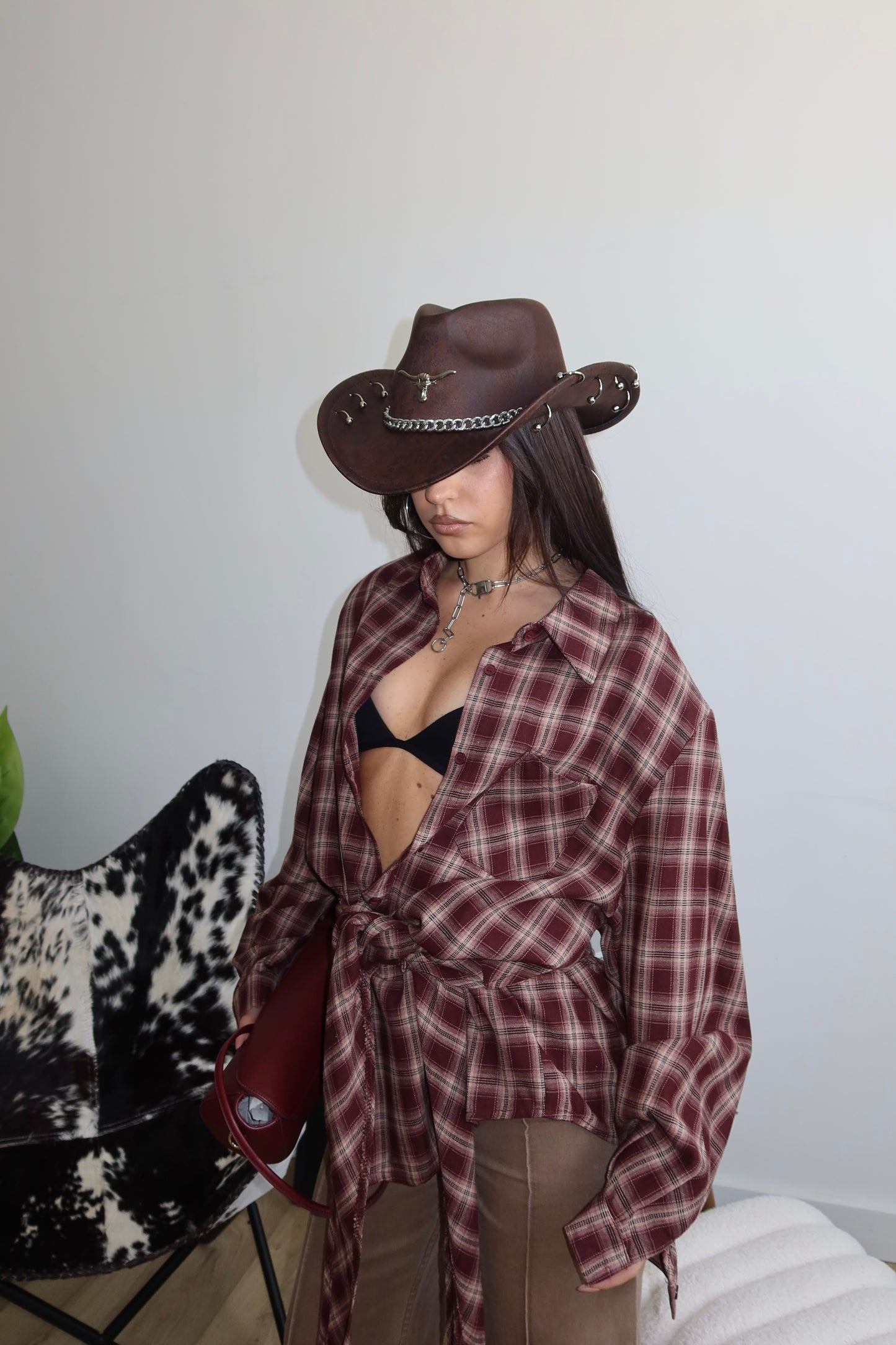 Camicia ZIP bordeaux