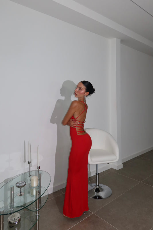 LongDress BUTTERFLY rosso