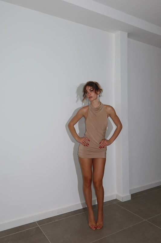 LOLA beige mini dress