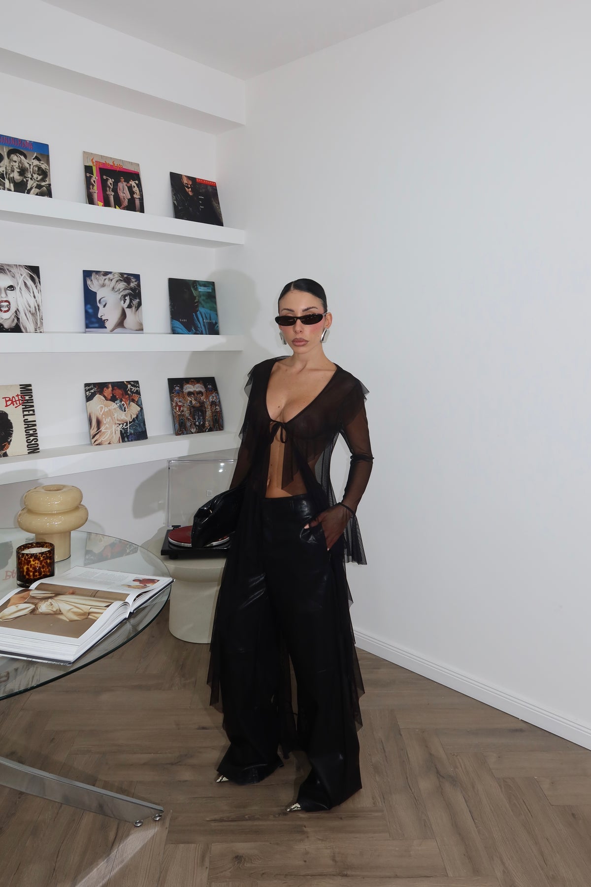 Top LONG VELATO nero