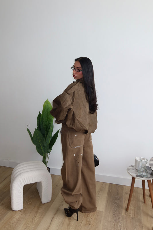 Jeans DIRTY PAINT verde