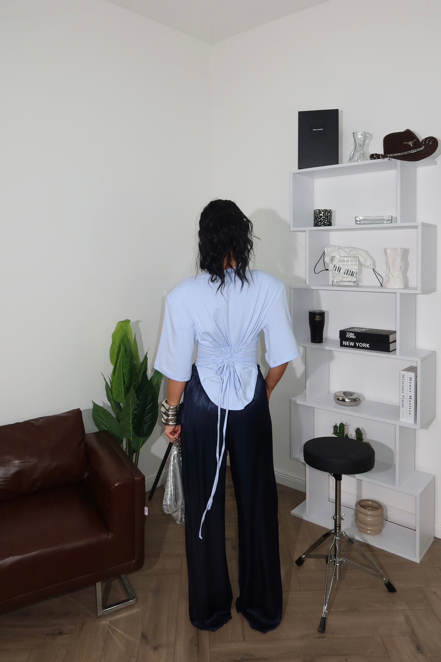 Pants SATIN blu