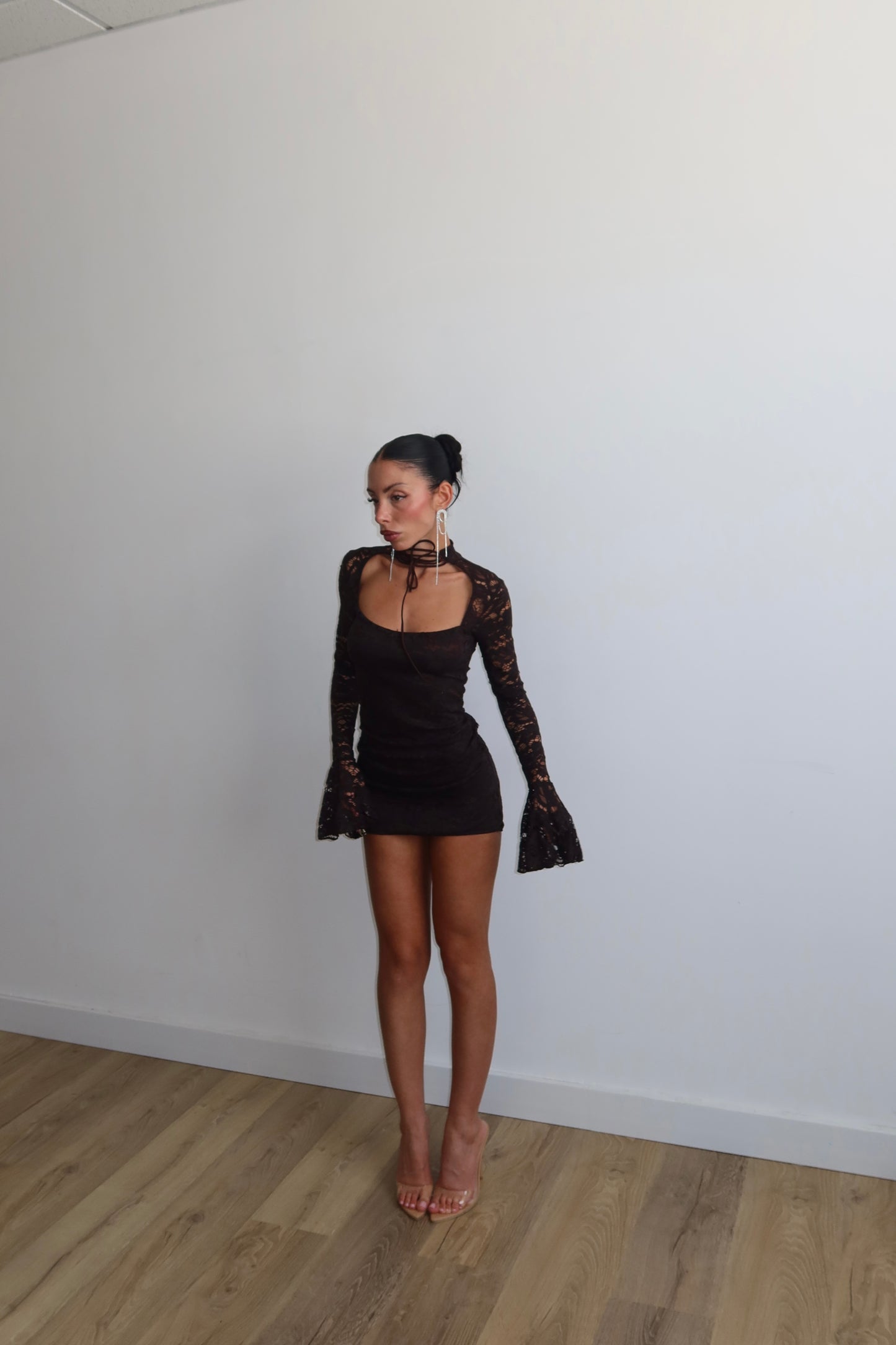 MiniDress ALL LACES choco