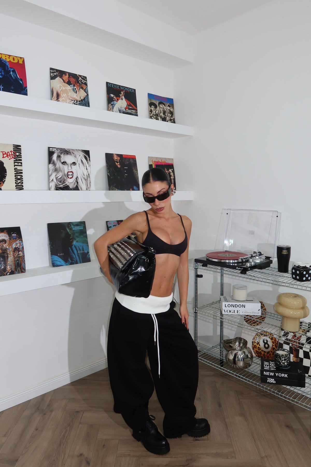 Pants VANNA nero/bianco