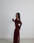 Long Dress KIM bordeaux