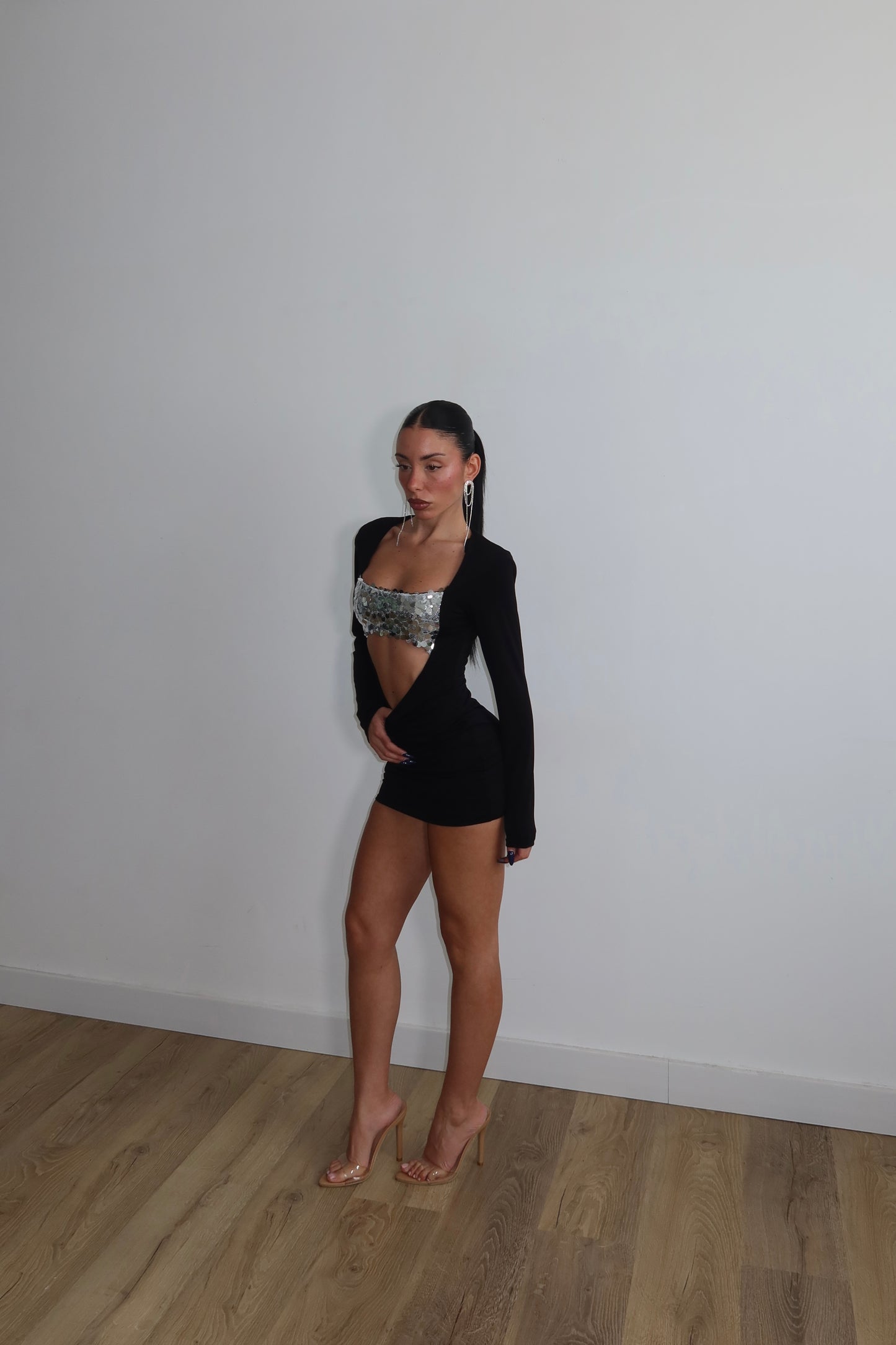 MiniDress JULIET nero/argento