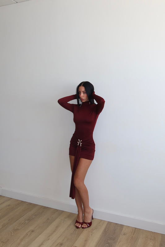 MiniDress SNAKE bordeaux