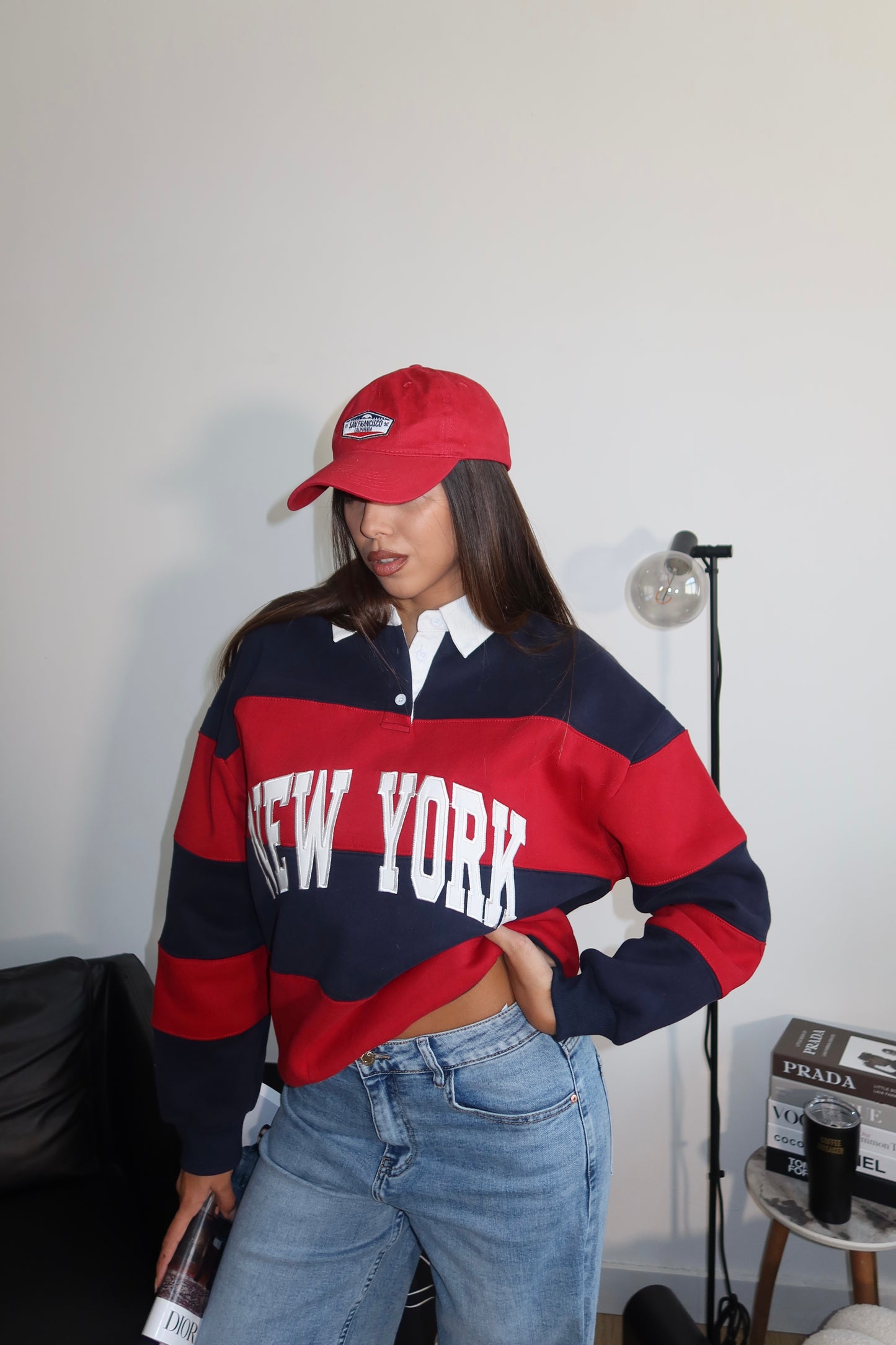 Felpa GRANDE MELA rosso/blu