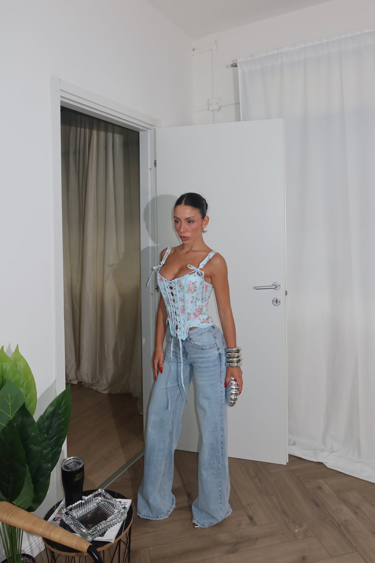 Corsetto FLOREAL azzurro