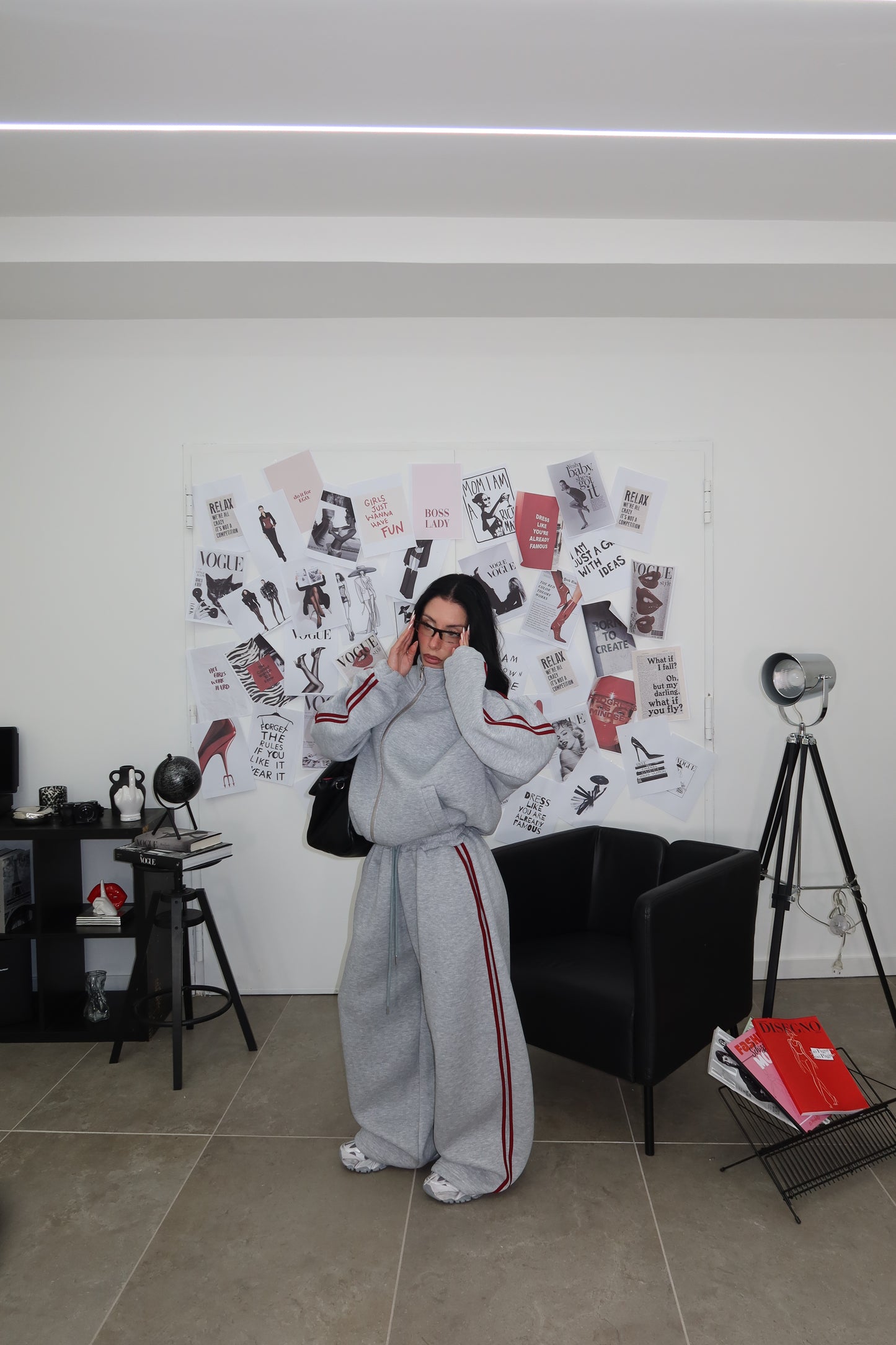 Cordset WORK OUT RIGATA grey