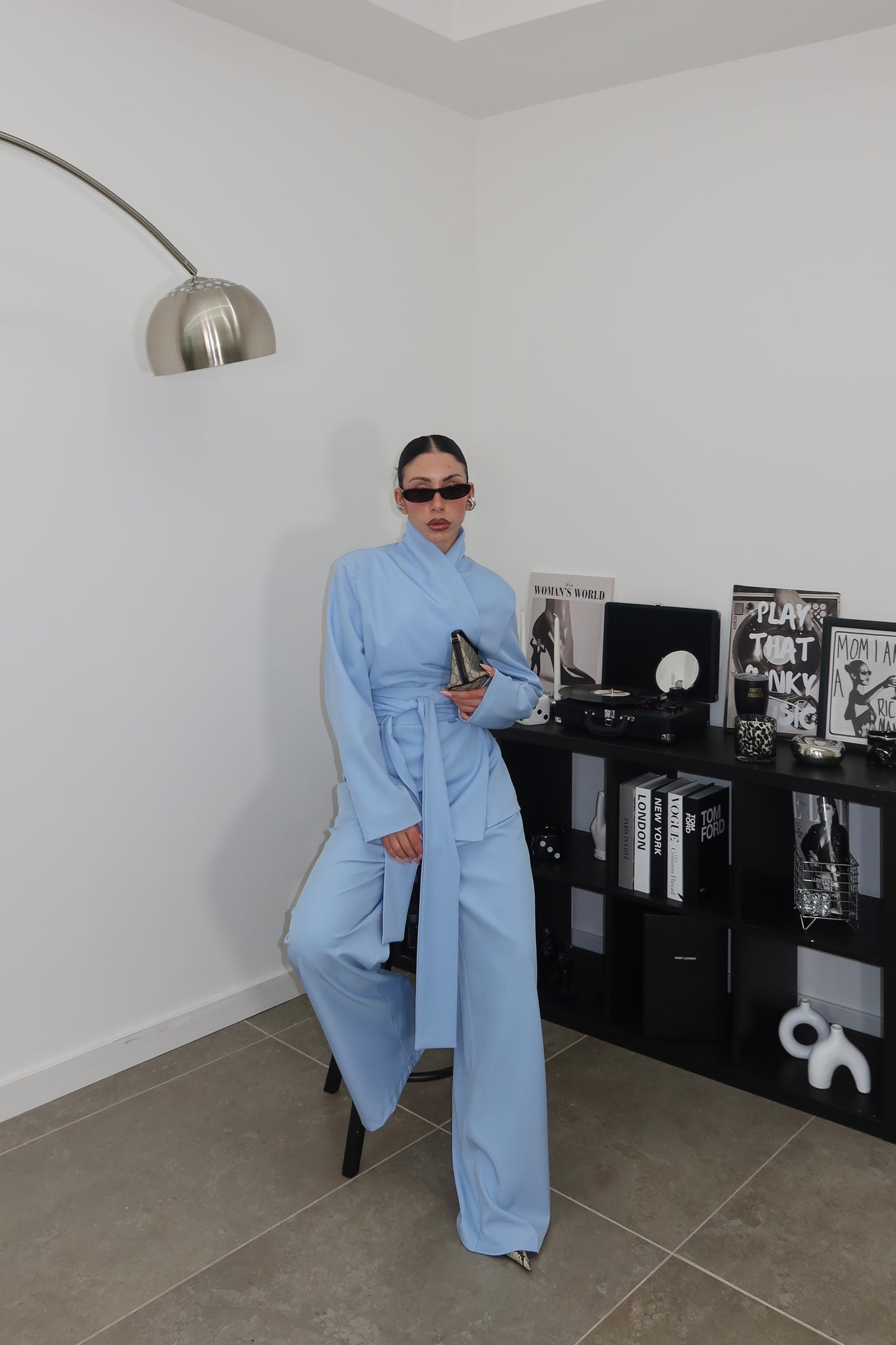 Tailleur KIMONO azzurro