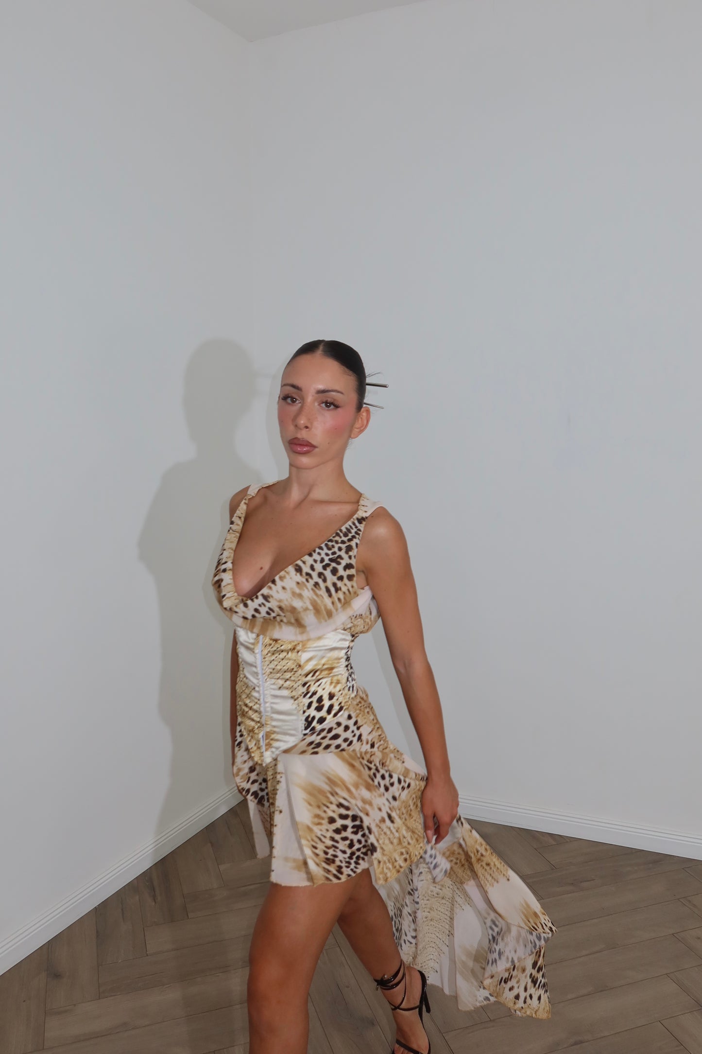 LongDress QUE RICA beige/oro